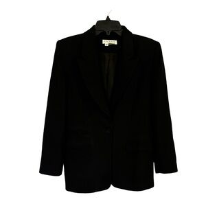 CHAUS black worsted wool jacket .